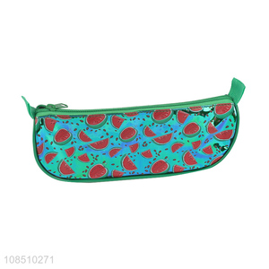 Wholesale fruit printed pvc pencil bag pencil case pen organizer