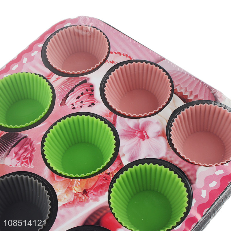 Factory direct sale round cupcake pan baking pan for household