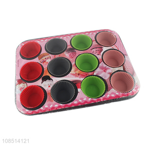 Factory direct sale round cupcake pan baking pan for household