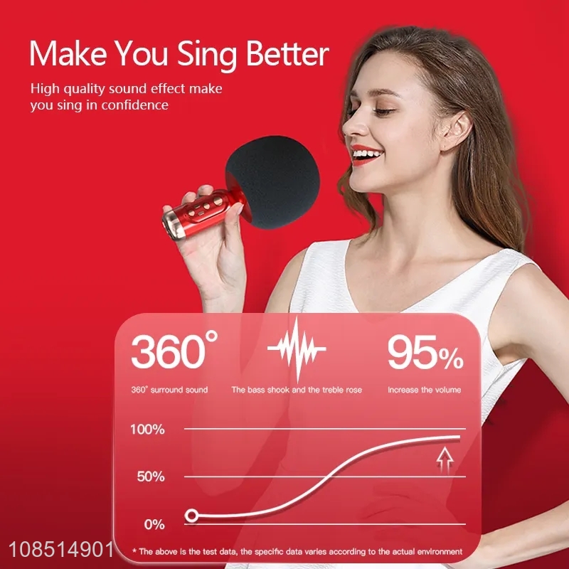 Popular product portable handheld wireless karaoke microphone for home and party