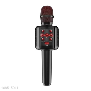 Good quality wireless voice change microphone karaoke microphone with led light