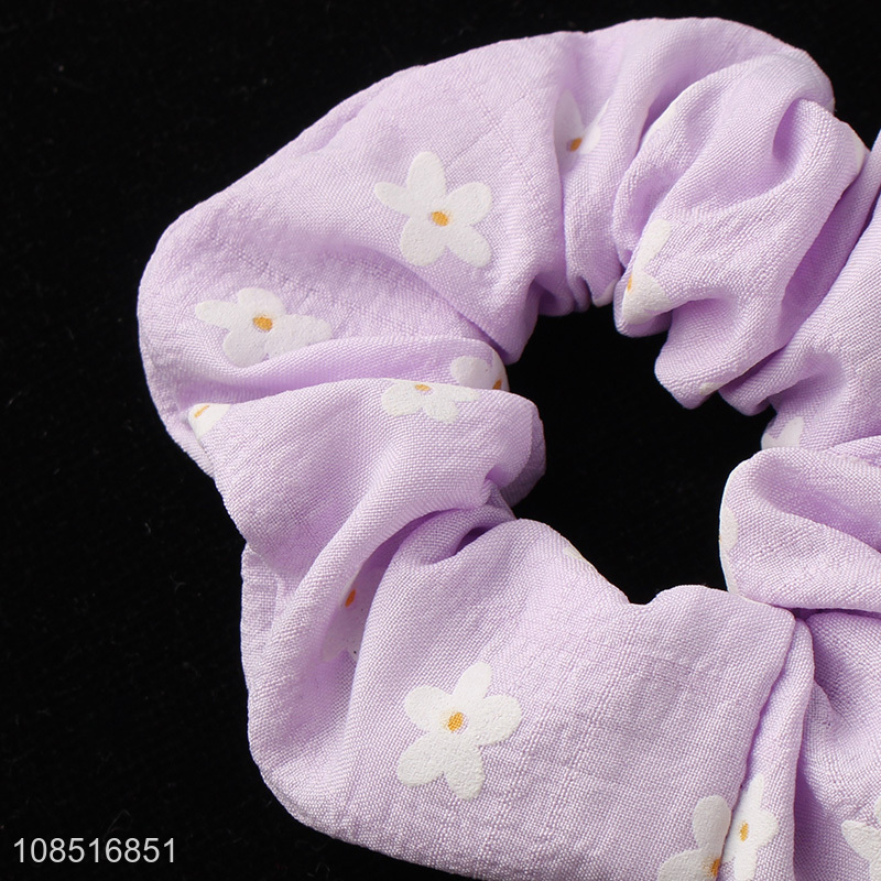 Bottom price trendy flower design hair scrunchies ponytail holders