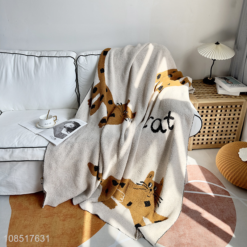 Good quality cartoon cat throw blanket winter warm bed sofa blanket