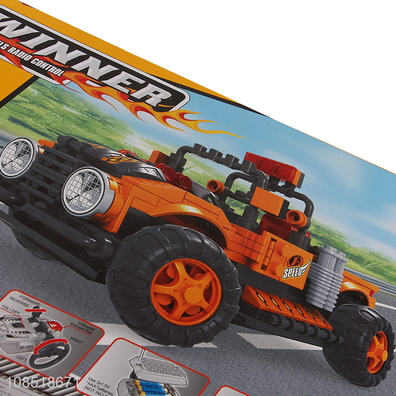 Factory supply creative remote control car building blocks toy