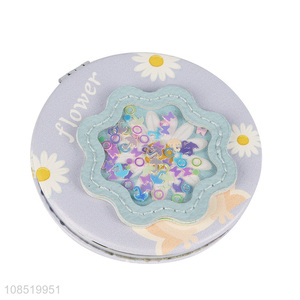 Good quality round stylish folding compact <em>mirror</em> <em>cosmetic</em> <em>mirror</em>