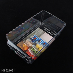 Good quality lidless plastic storage box refrigerator organizer