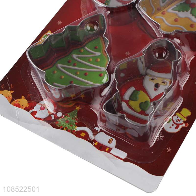 Hot sale 4pcs/set stainless steel Xmas cookies cutters baking tool