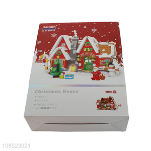 Hot selling Christmas house building block toys Christmas decorations