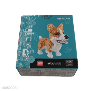 Factory supply <em>dog</em> assembly building blocks corgi building block <em>toys</em>