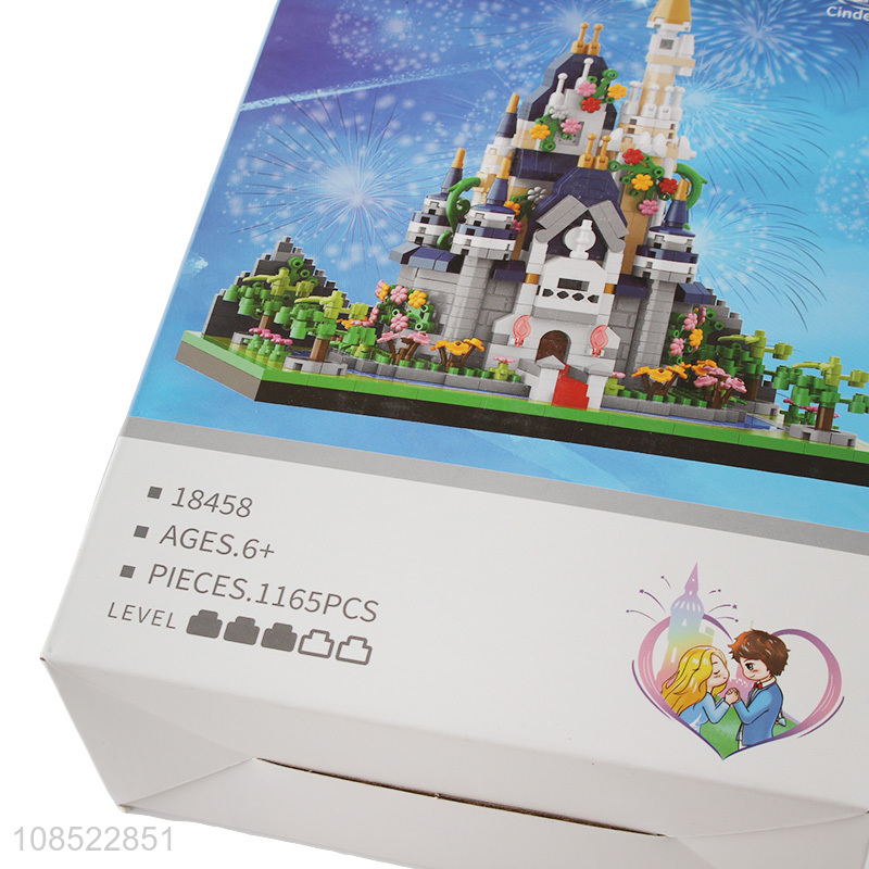 Wholesale cinderella castle buiding block sets kids educational toys