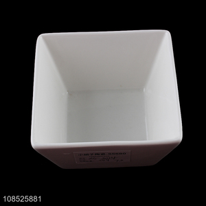 Factory price white square ceramic salad bowl for dinnerware