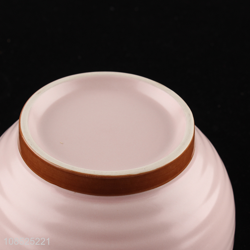 Good price pink round ceramic bowl for daily use