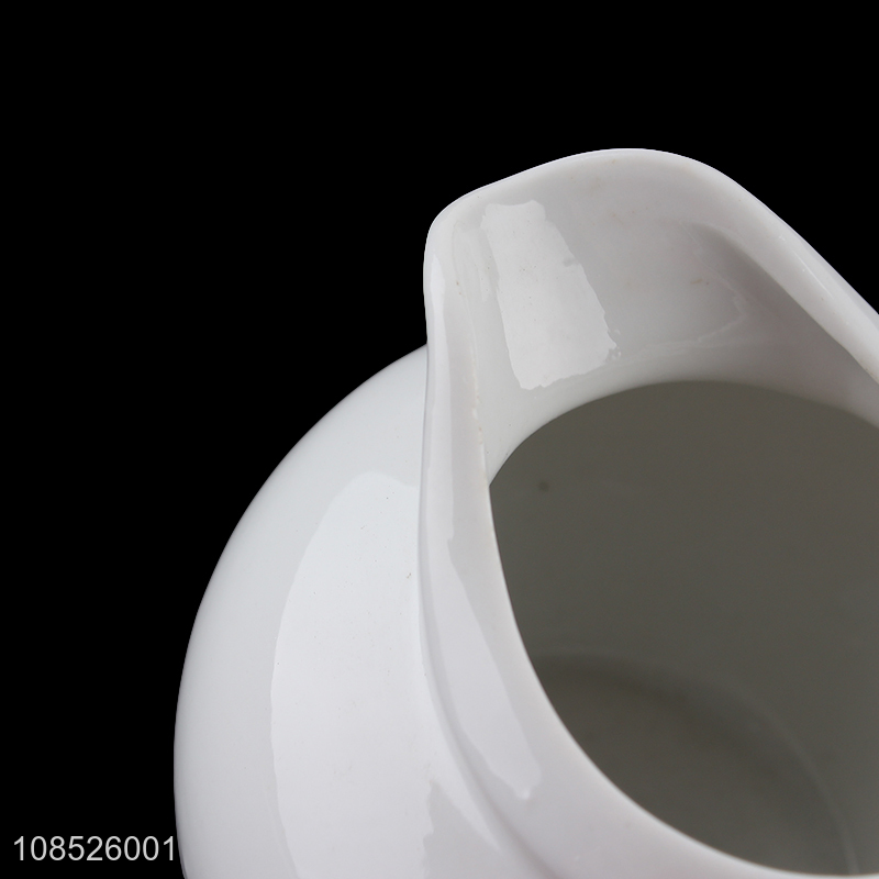 New product white ceramic creamer pitcher porcelain milk jar