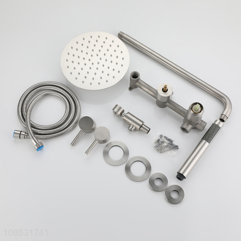 Online wholesale wall mounted shower system thermostatic shower faucet set