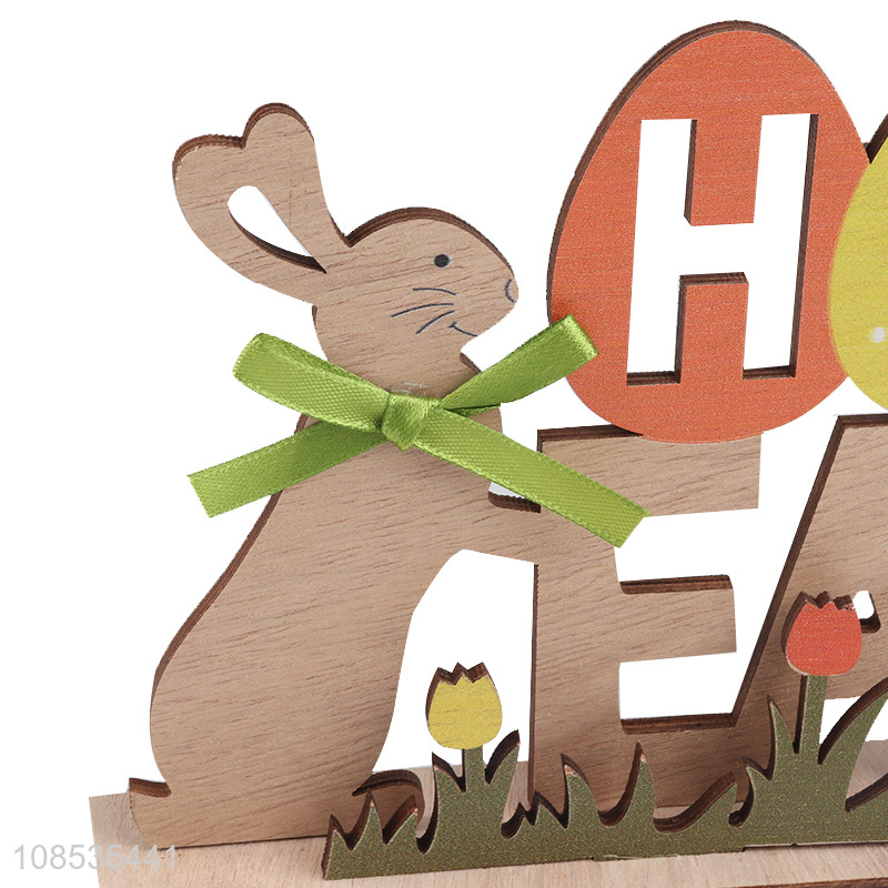 New arrival cute wooden rabbit Easter decoration for desktop