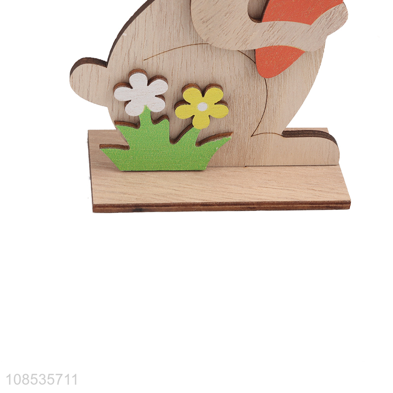 New products wooden rabbit Easter ornaments decoration for sale