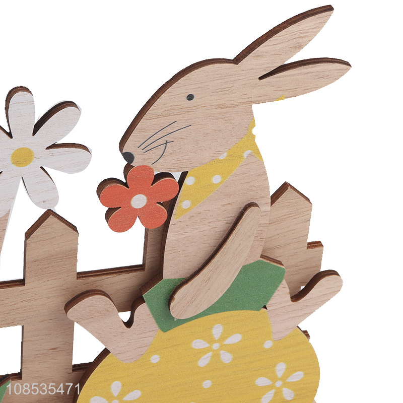 Good selling wooden rabbit Easter ornaments decoration wholesale