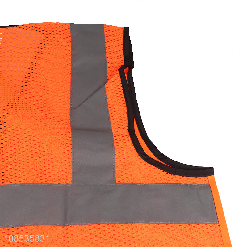 Factory supply high visibility reflective safety vest with pocket