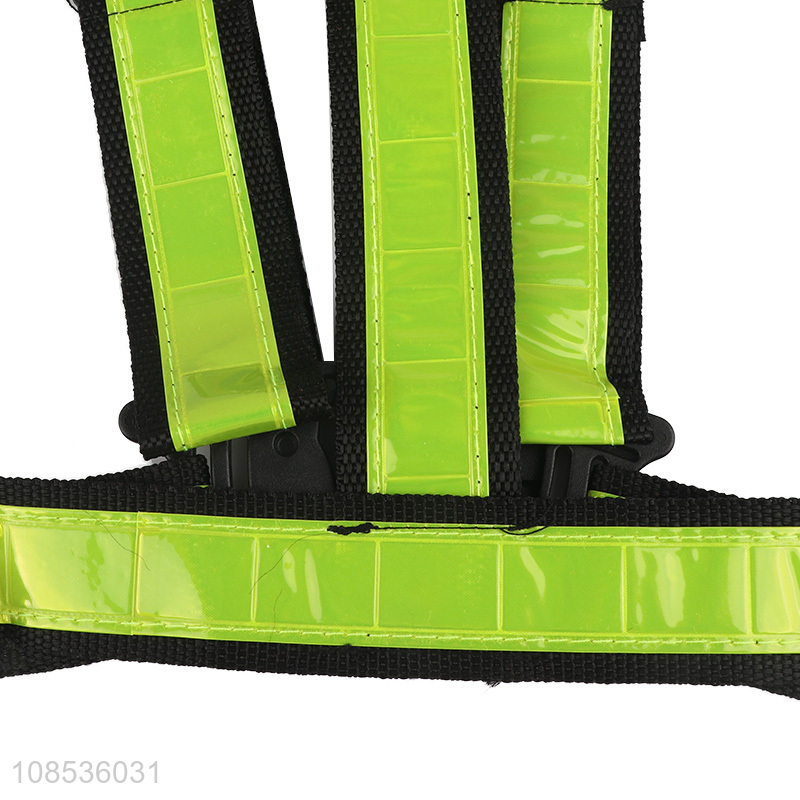 Wholesale adjustable reflective safety vest with high visibility strips