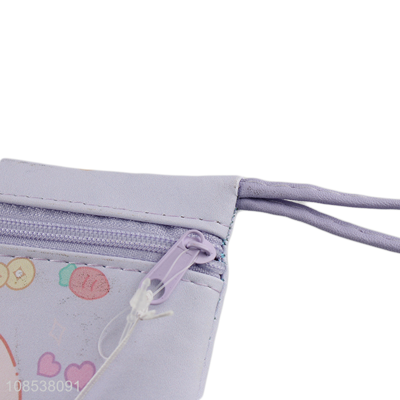 Wholesale cute cartoon prints pu leather pencil bag for kids