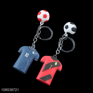 Wholesale soft rubber t-shirt keychain sports jersey keyring