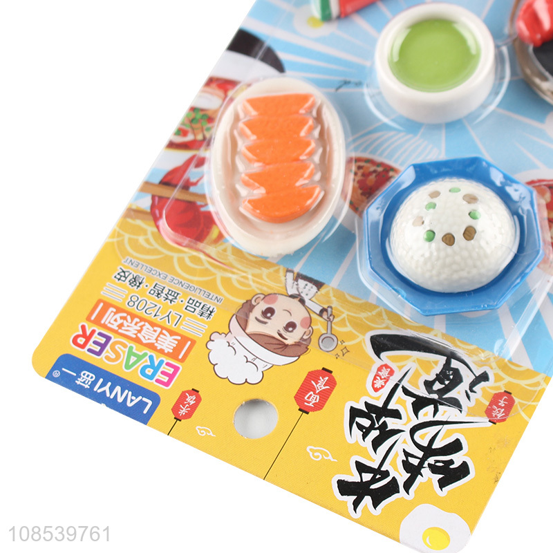 Good sale cartoon food series eraser set for stationery