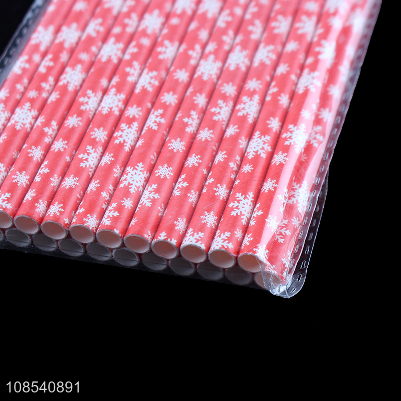 Wholesale Christmas party straws disposable paper straws for drinking