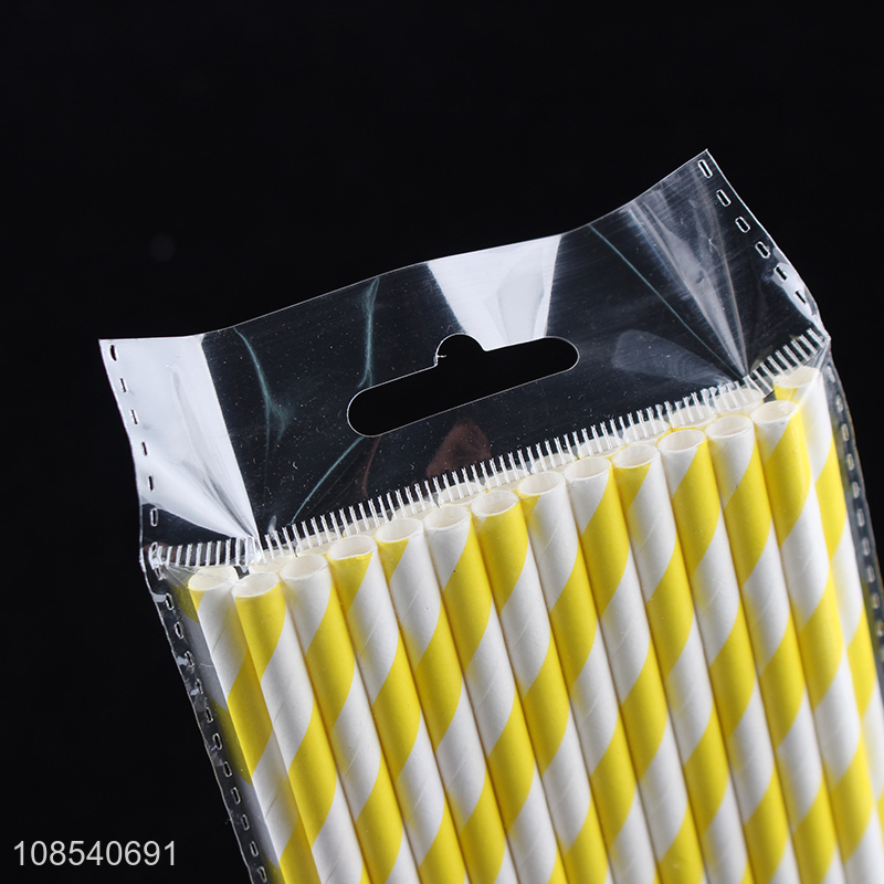 Wholesale diagonal striped printed disposable food grade paper straws