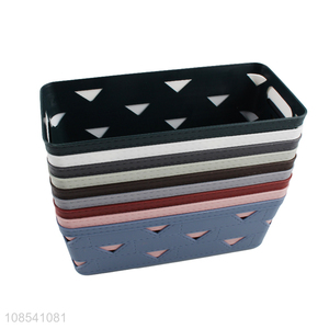 Factory price multicolor imitation leather storage basket