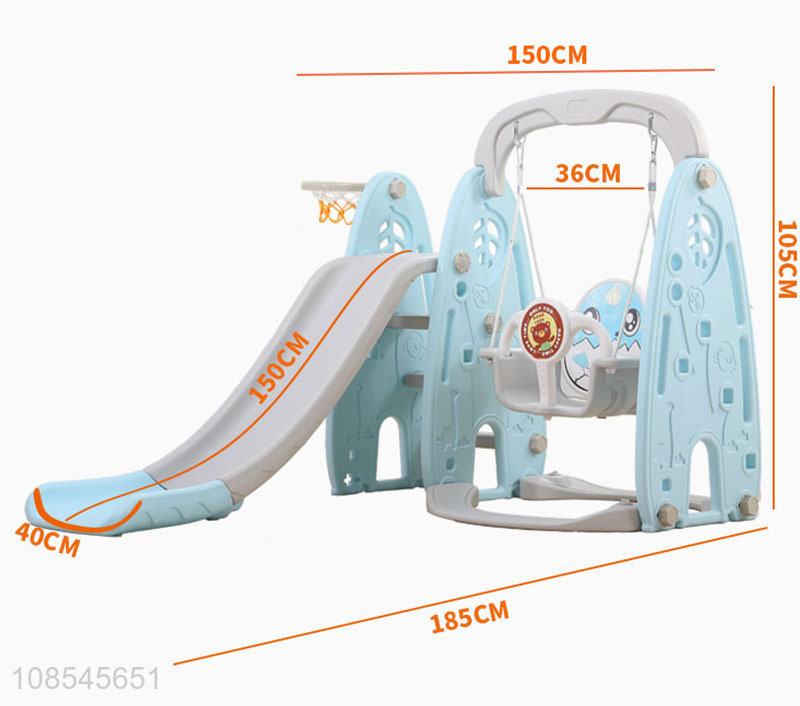 Good quality plastic swing and slide indoor kids toys