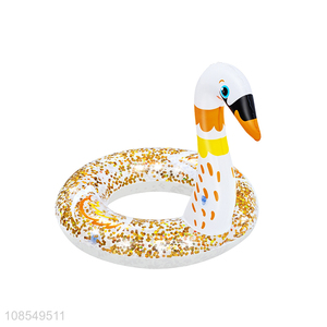 Hot selling <em>inflatable</em> pool floats sequined swan <em>swim</em> <em>ring</em>