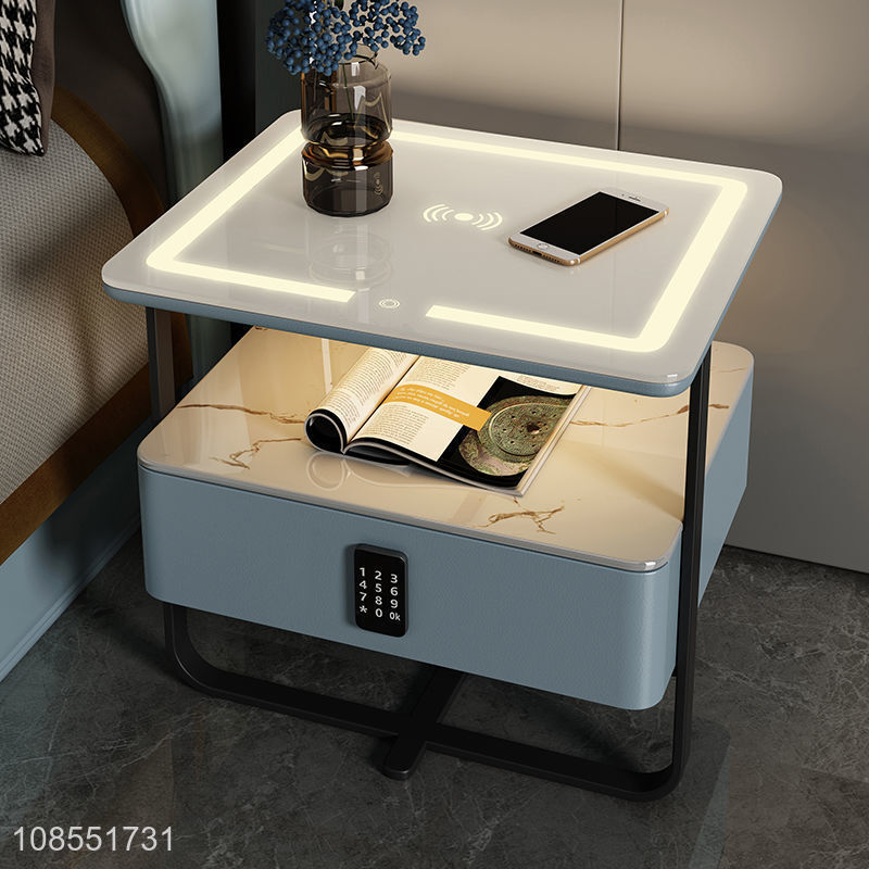 Latest design household smart bedside table nightstand