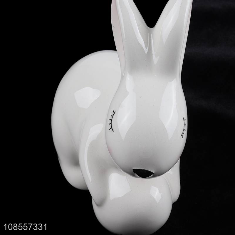 Best quality rabbit shape ceramic ornaments for home décor