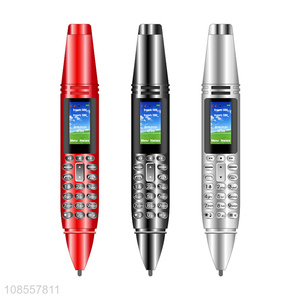 Wholesale dual SIM card 0.96 inch GSM pen shaped mobile phone with flashlight