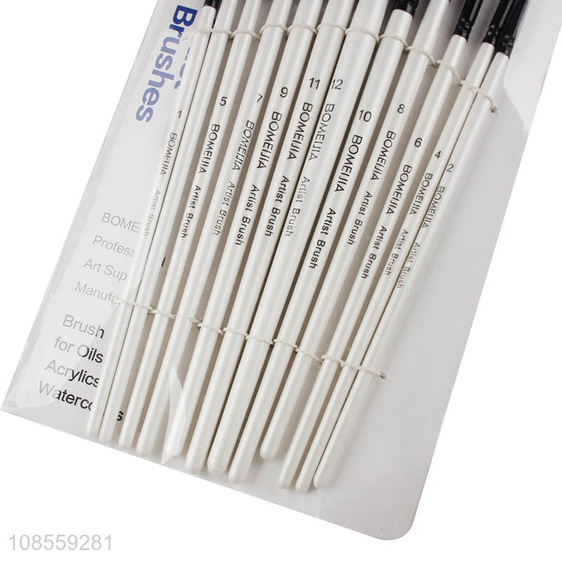 Good quality 12pcs/set painting brush set for acrylic painting