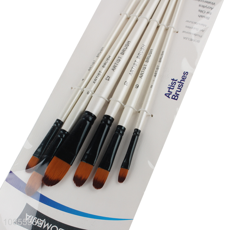 Wholesale 6pcs/set paint brush set for acrylic and oil painting