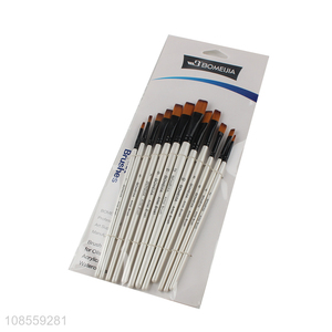 Good quality 12pcs/set painting brush set for acrylic painting