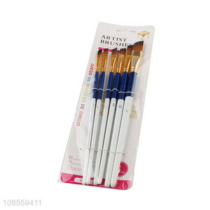 Wholesale professional 6pcs/set nylon hair paint brush set