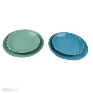 Wholesale solid color ceramic dinner plate for home restaurant