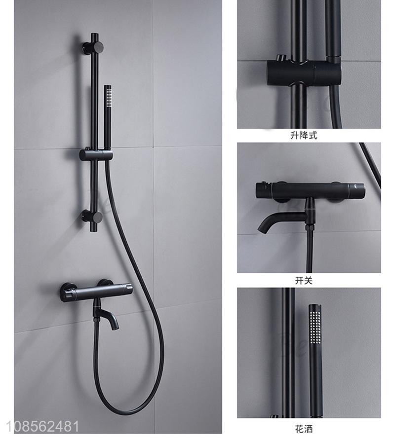 Hot selling electroplated black thermostatic shower set