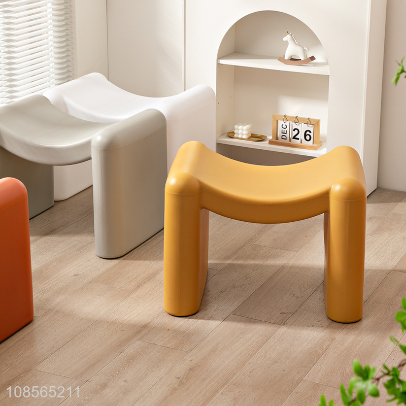 China imports household small plastic curved shoe changing stool