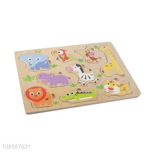 Factory supply wild animal puzzle toy wooden educational toy