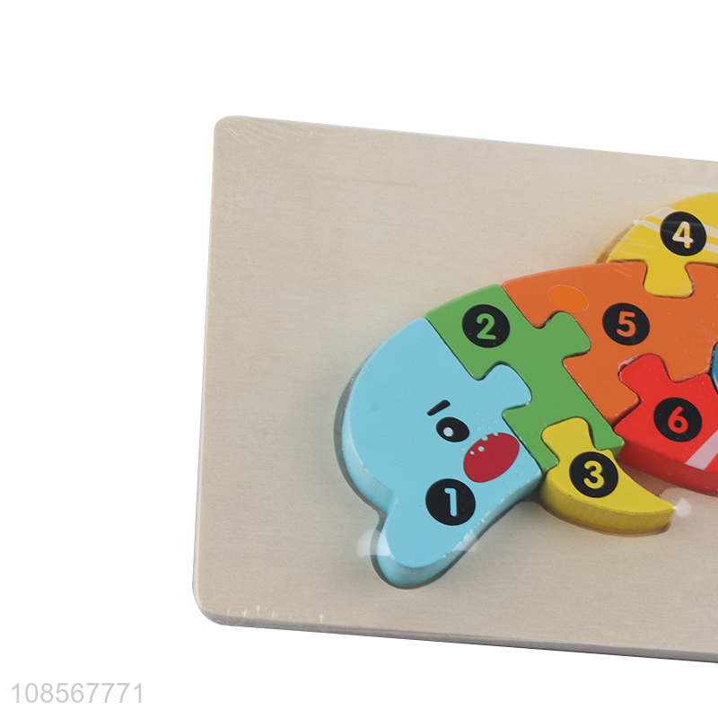 Factory supply preschool learning wooden dolphin puzzle