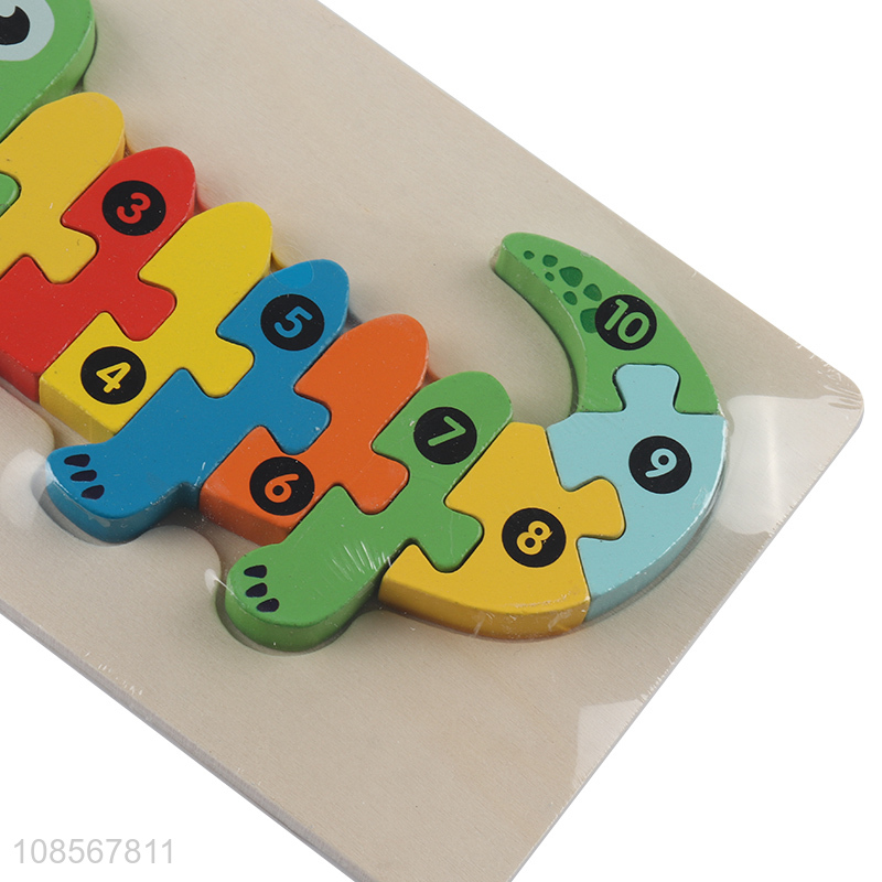 Good quality wooden crocodile puzzle wooden learning toy