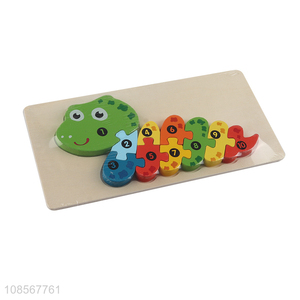 Wholesale educational wooden snake puzzle jigsaw puzzle