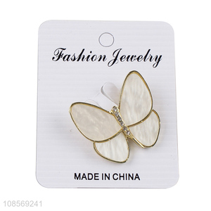 China imports luxury shell butterfly brooch alloy brooch pin