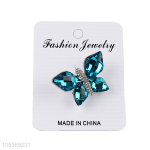 Good quality elegant alloy butterfly brooch pin for ladies