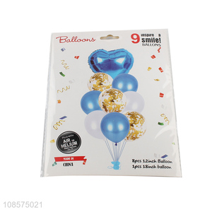 Hot selling 9pcs balloon set for birthday wedding party decor