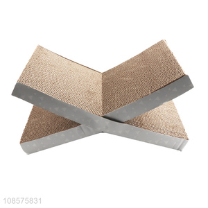 Hot items x-shaped corrugated paper cat scratching board for sale