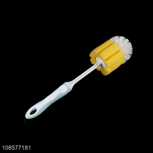 Low price plastic handle sponge cup bottle brush for sale